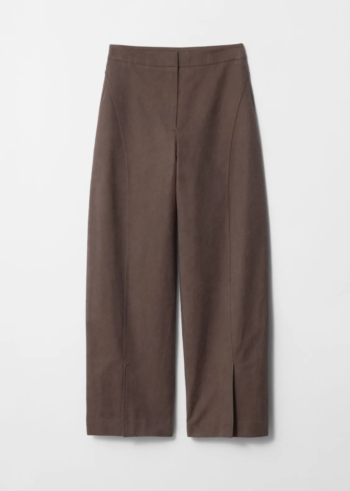 Store & Other Stories Pantalon Tailleur En Soie Mélangée Marron Clair