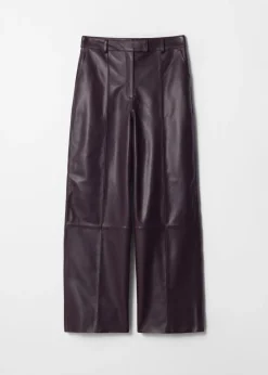Clearance & Other Stories Pantalons En Cuir Violet foncé