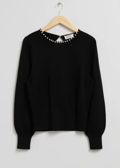 Store & Other Stories Pull Orné De Perles Noir