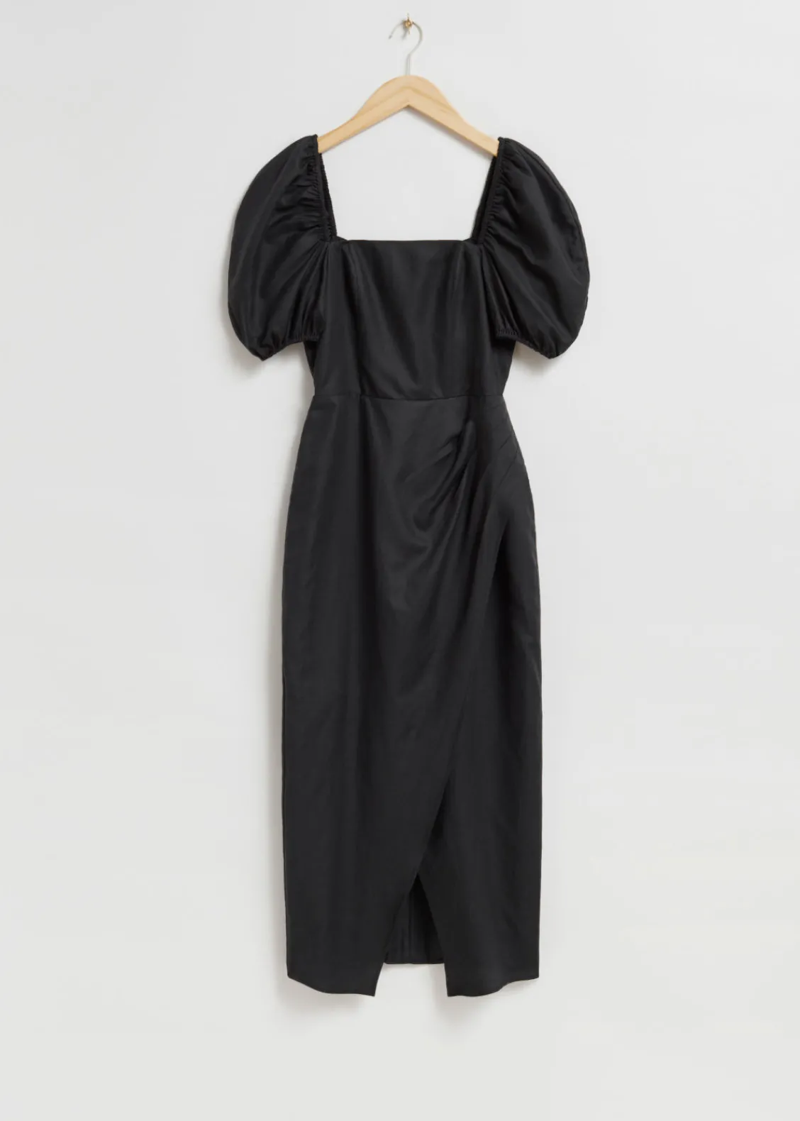 Fashion & Other Stories Robe Ajustée à Manches Ballon Noir