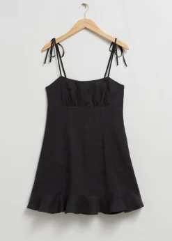 Store & Other Stories Robe Courte à Bretelles En Lin