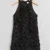 Flash Sale & Other Stories Robe Courte à Motifs Floraux Appliqués Noir