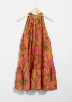 Best & Other Stories Robe Courte à Nœud Imprimé orange