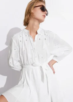 Clearance & Other Stories Robe Courte Brodée Blanc brodé