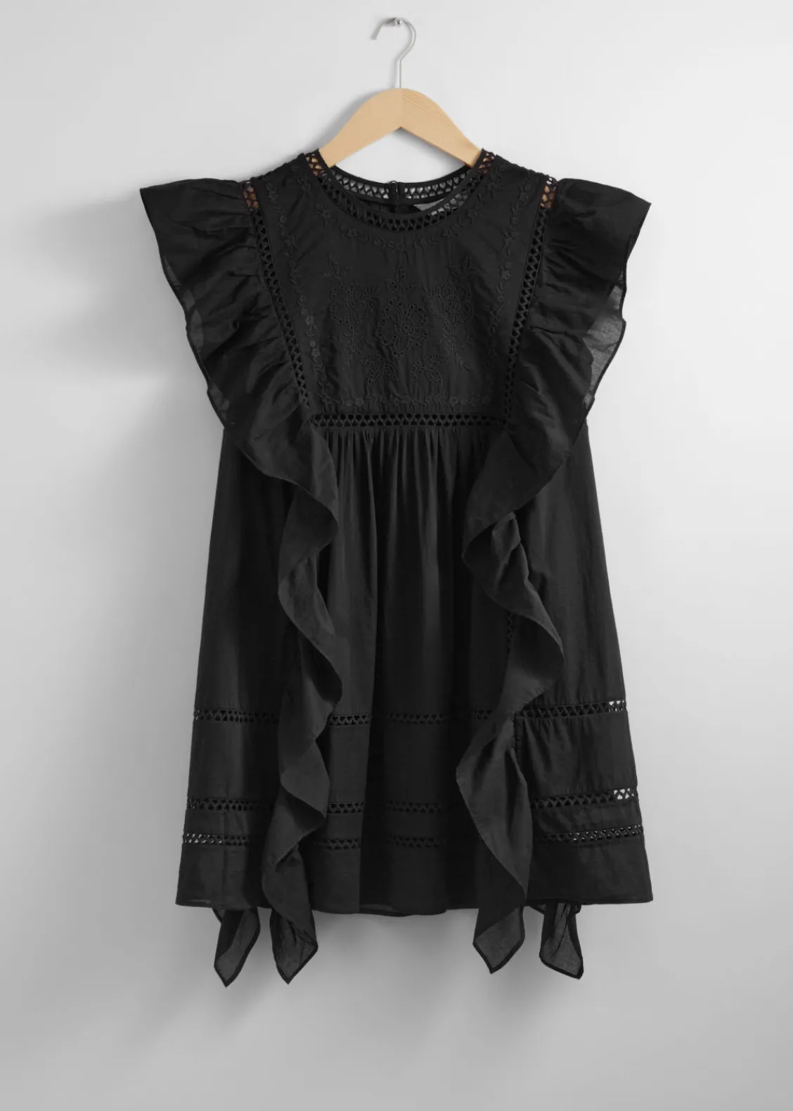 Store & Other Stories Robe Courte Brodée à Volants
