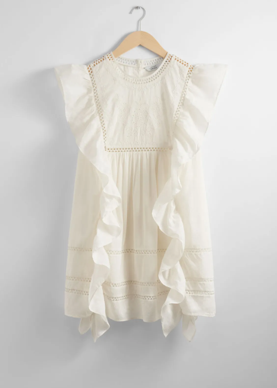Store & Other Stories Robe Courte Brodée à Volants