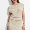 Store & Other Stories Robe Courte Crochetée Beige
