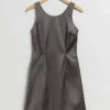 Best & Other Stories Robe Courte En Satin Gris poudré