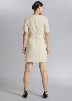 New & Other Stories Robe Courte En Tweed Avec Ceinture