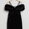 Cheap & Other Stories Robe Courte En Velours à épaules Dénudées Noir