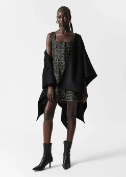 Store & Other Stories Robe Courte Sans Manches En Tweed Tweed noir
