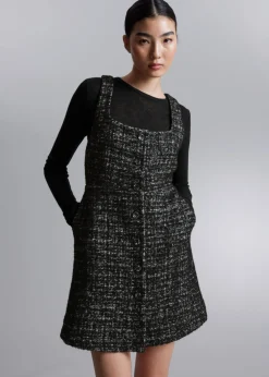 Store & Other Stories Robe Courte Sans Manches En Tweed Tweed noir