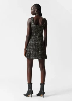 Store & Other Stories Robe Courte Sans Manches En Tweed Tweed noir