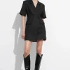 Flash Sale & Other Stories Robe Courte Style Blazer En Lin Noir