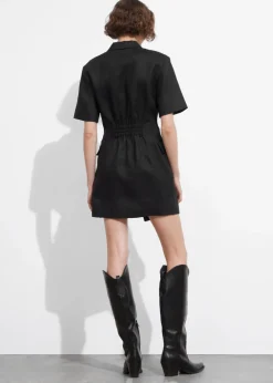 Flash Sale & Other Stories Robe Courte Style Blazer En Lin Noir