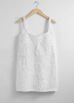 Sale & Other Stories Robe Courte Texturée Blanc