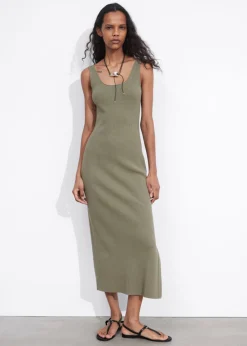 Cheap & Other Stories Robe Débardeur Midi En Maille Côtelée