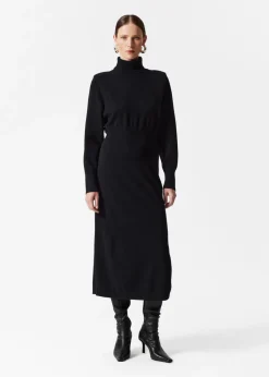 Cheap & Other Stories Robe En Laine Mérinos à Col Roulé Noir