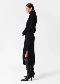 Cheap & Other Stories Robe En Laine Mérinos à Col Roulé Noir