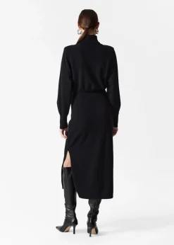 Cheap & Other Stories Robe En Laine Mérinos à Col Roulé Noir