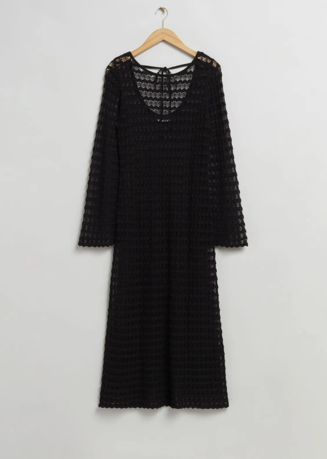Cheap & Other Stories Robe En Maille Pointelle à Dos Ouvert à Nouer Noir