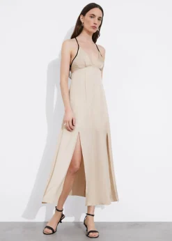 Flash Sale & Other Stories Robe Longue à Dos Nu En Satin Ivoire