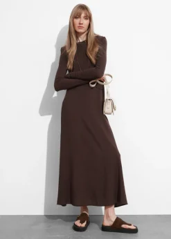 Discount & Other Stories Robe Longue à Dos Ouvert Marron