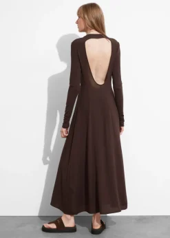 Discount & Other Stories Robe Longue à Dos Ouvert Marron