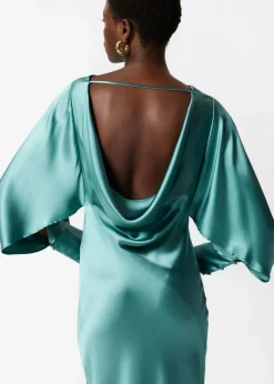 Best Sale & Other Stories Robe Longue En Satin Turquoise