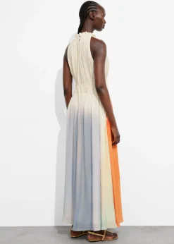 Hot & Other Stories Robe Longue Sans Manches Crème/Orange/Lilas