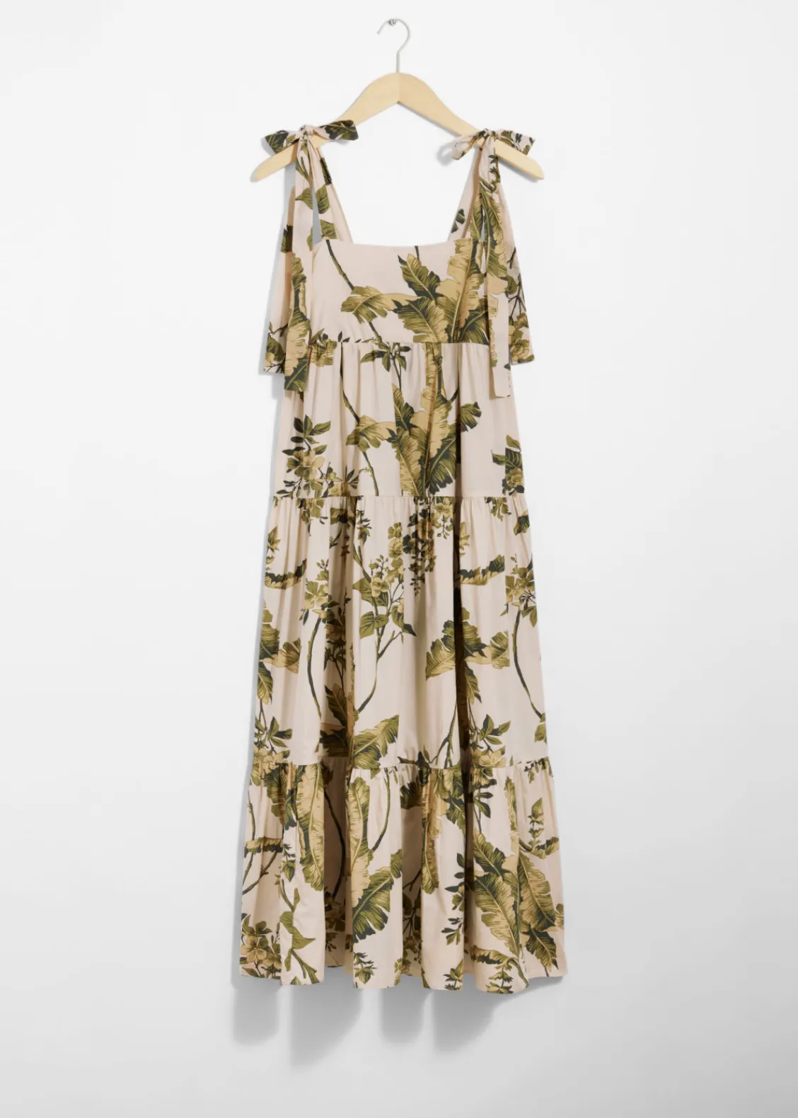 Online & Other Stories Robe Midi à Plusieurs Niveaux Avec Liens à Nouer
