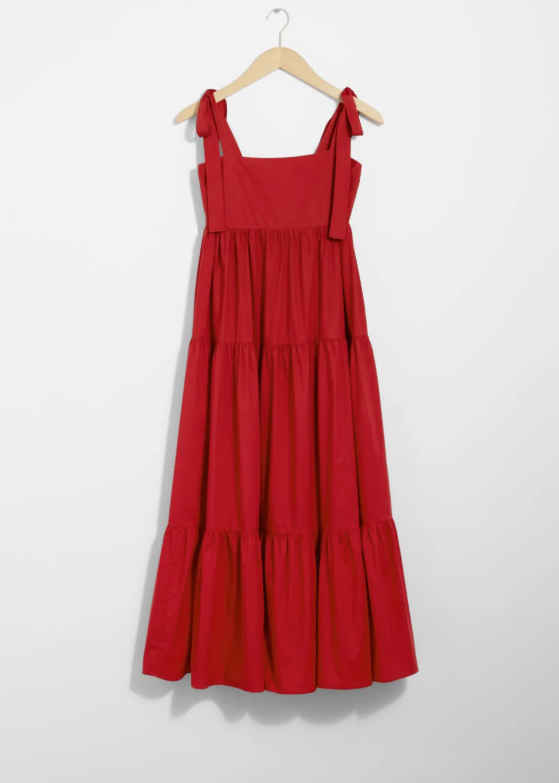 Online & Other Stories Robe Midi à Plusieurs Niveaux Avec Liens à Nouer