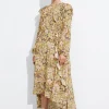 Sale & Other Stories Robe Midi à Volants Imprimé jaune
