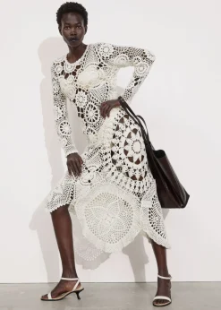 Shop & Other Stories Robe Midi Asymétrique En Crochet Blanc