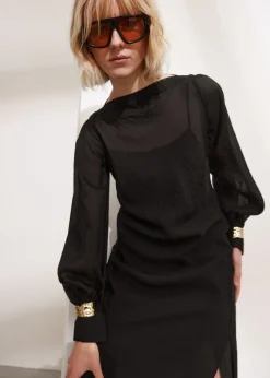 Hot & Other Stories Robe Midi Avec Liens Aux Poignets Noir