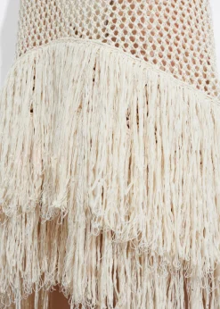 Best Sale & Other Stories Robe Midi Crochetée à Franges Blanc