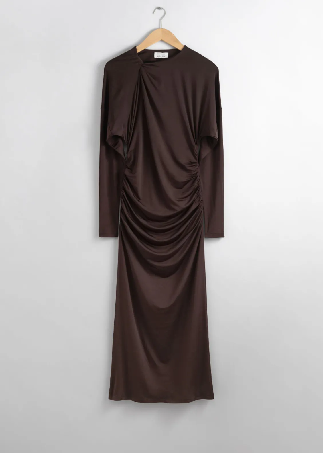 Cheap & Other Stories Robe Midi Drapée Marron foncé