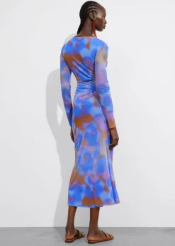 Online & Other Stories Robe Midi Drapée Et Imprimée Imprimé bleu