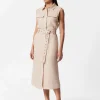 Cheap & Other Stories Robe Midi En Lin De Style Utilitaire Beige