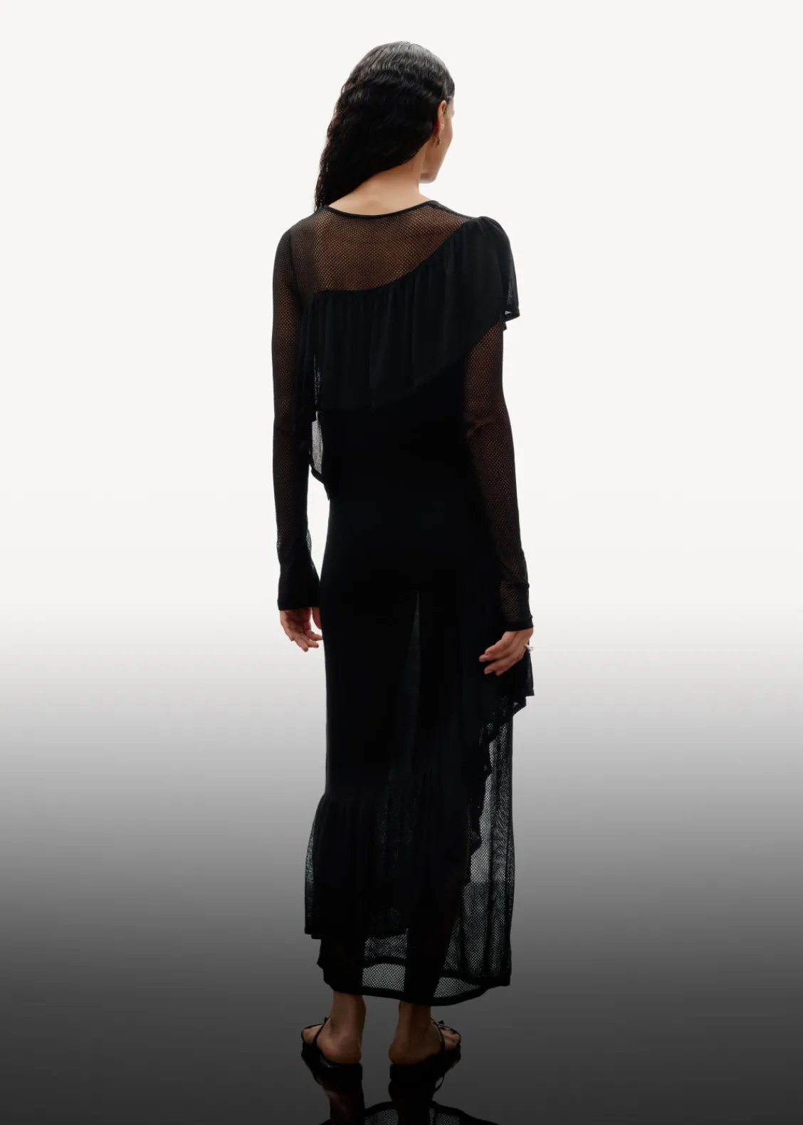 New & Other Stories Robe Midi En Maille à Superposition Noir