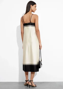 Hot & Other Stories Robe Midi En Satin à Bretelles Ivoire