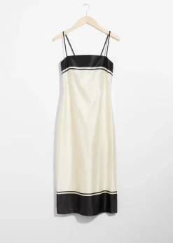 Hot & Other Stories Robe Midi En Satin à Bretelles Ivoire