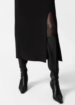 New & Other Stories Robe Midi Fendue Noir