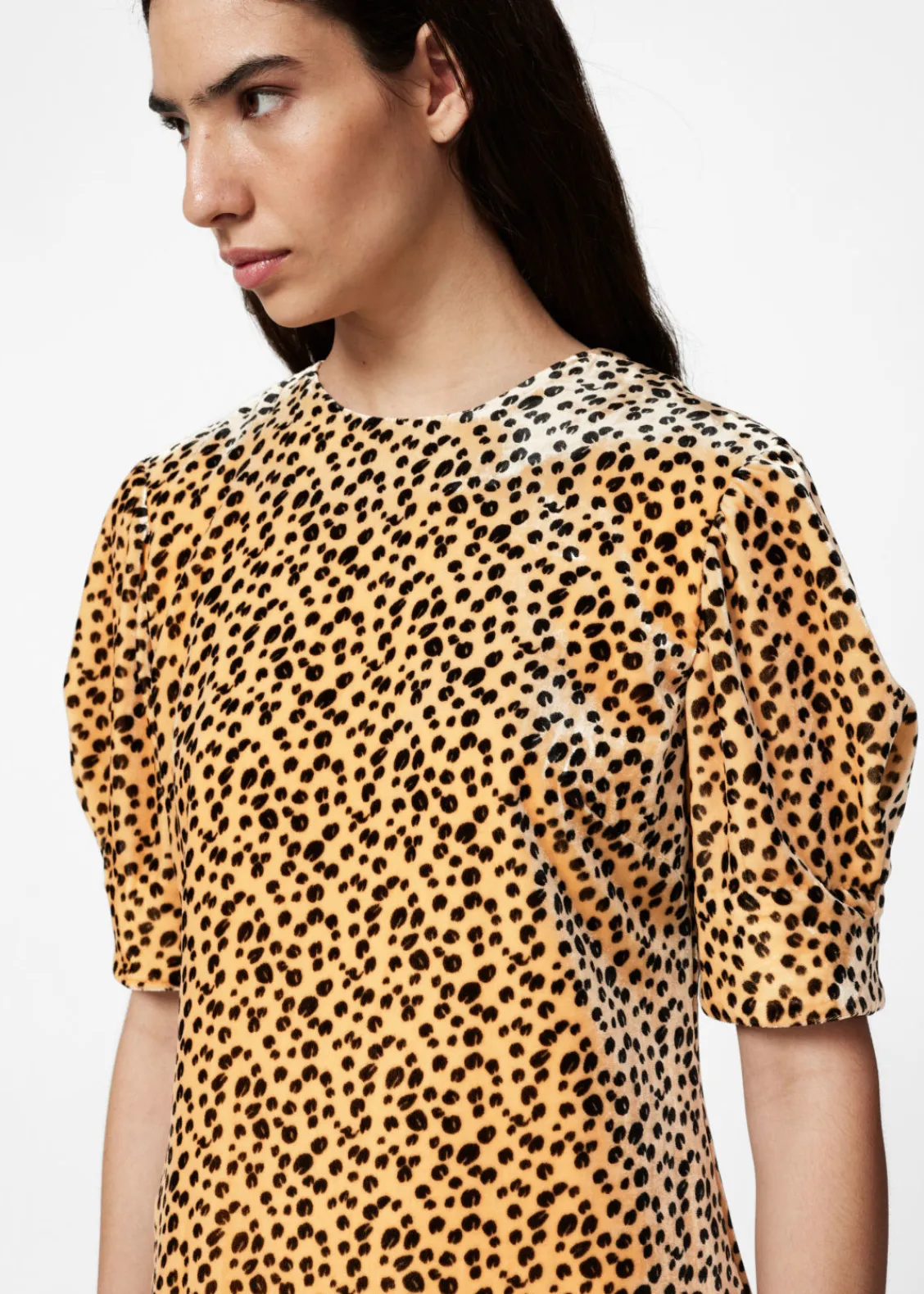 Store & Other Stories Robe Midi Fendue En Velours Imprimé animal