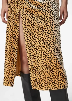 Store & Other Stories Robe Midi Fendue En Velours Imprimé animal