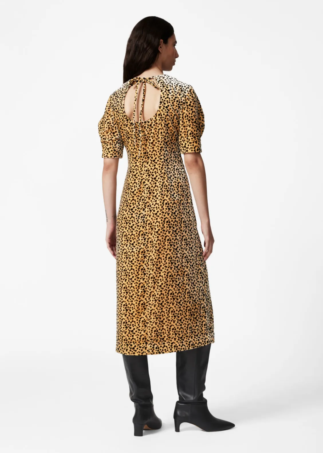 Store & Other Stories Robe Midi Fendue En Velours Imprimé animal