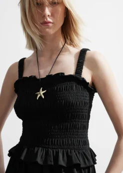 New & Other Stories Robe Midi Froncée