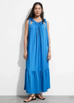 New & Other Stories Robe Midi Froncée Sans Manches