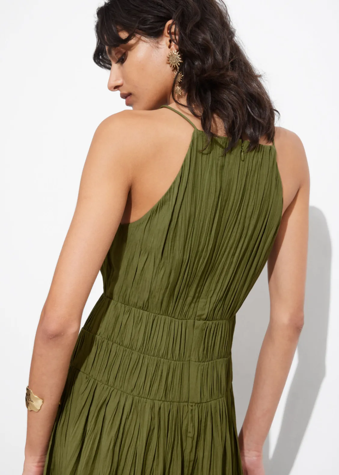 Flash Sale & Other Stories Robe Midi Froncée Sans Manches