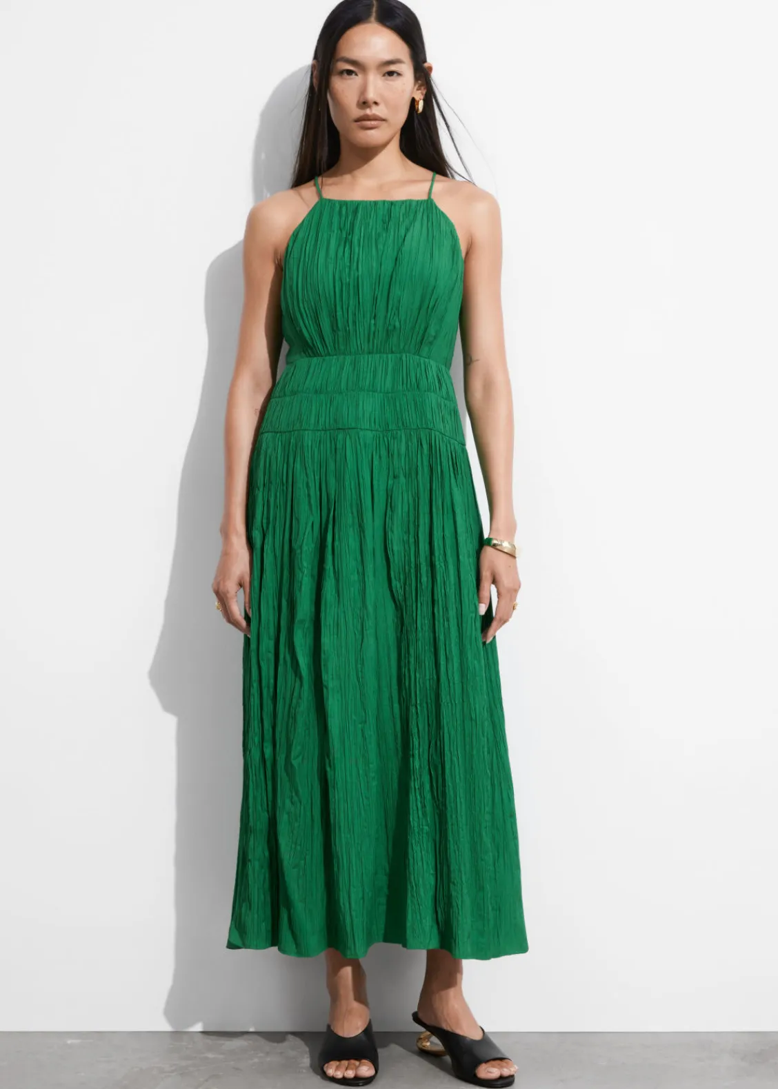Flash Sale & Other Stories Robe Midi Froncée Sans Manches